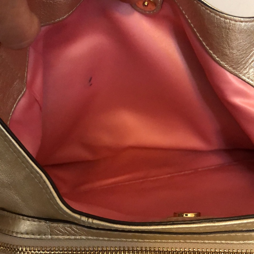 Coach gold patent leather satchel shoulder hand bag N A1082-14336 - Picture 13 of 16